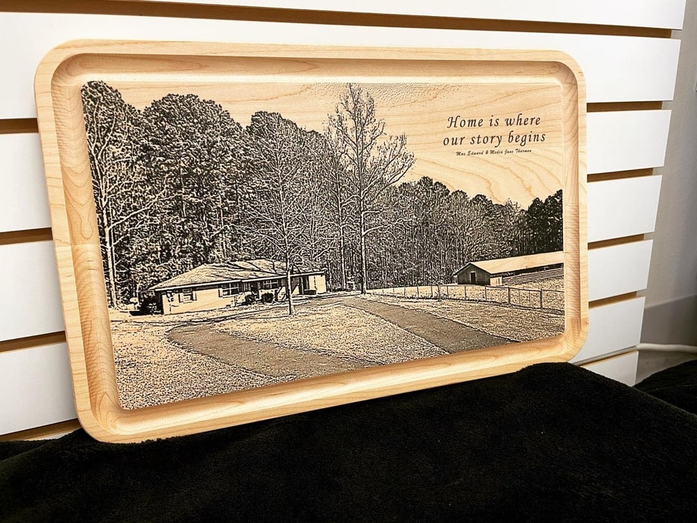 Engraving Custom Cutting Boards at Spring Monogramming
